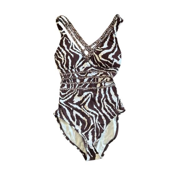 NWT! La Blanca Fierce Animal Print Multistrap Swimsuit - Size 6 (MSRP: $130) - Picture 4 of 7